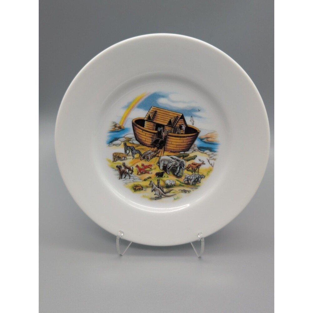 White Oak Porcelain Noah's Ark 7" Child Plate Vintage Religious Nursery Decor